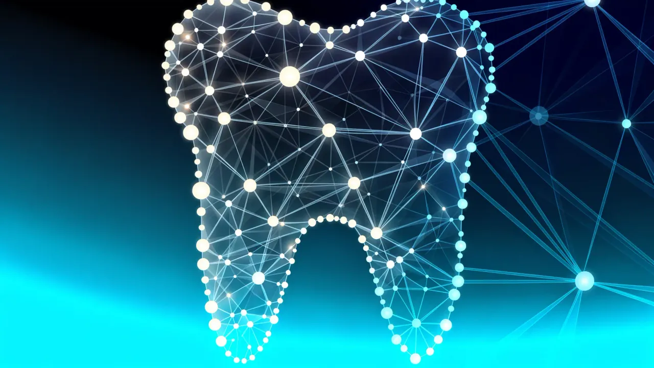 Abstract illustration representing AI in Dentistry