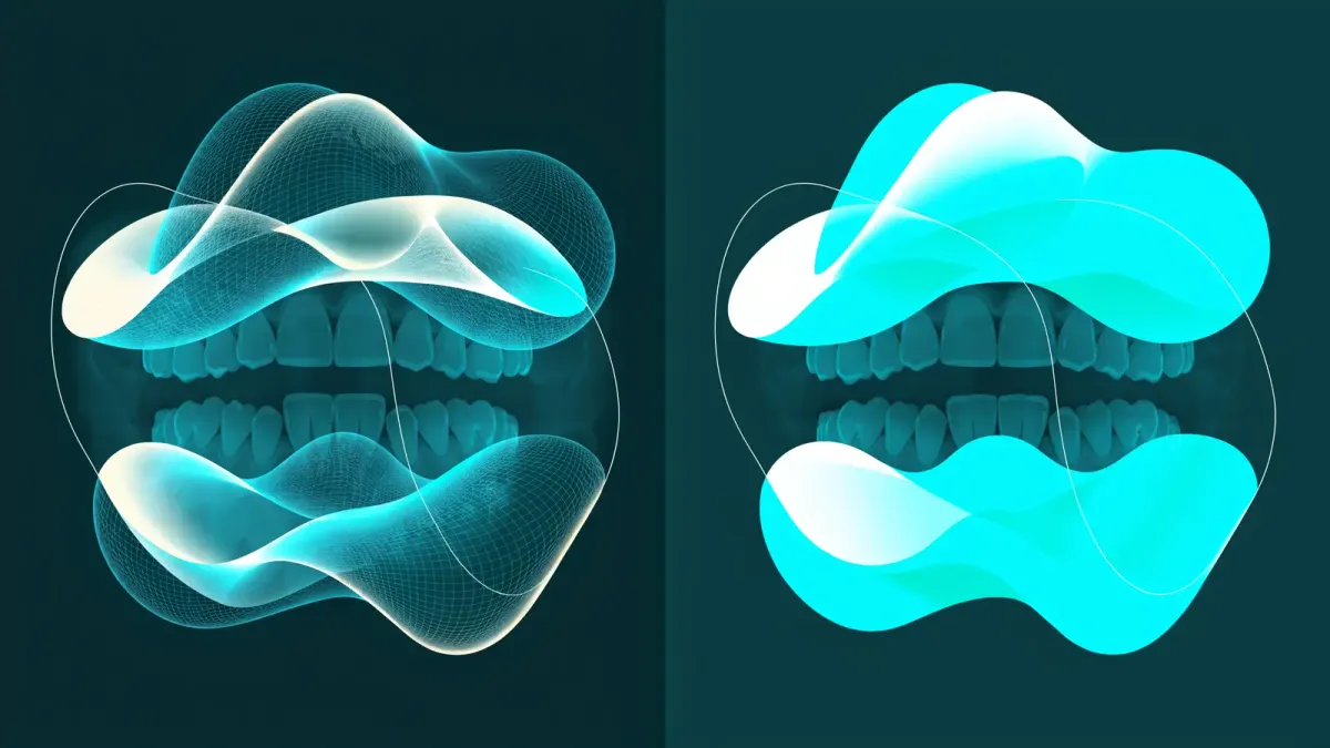 Dental radiograph analyzed by AI software