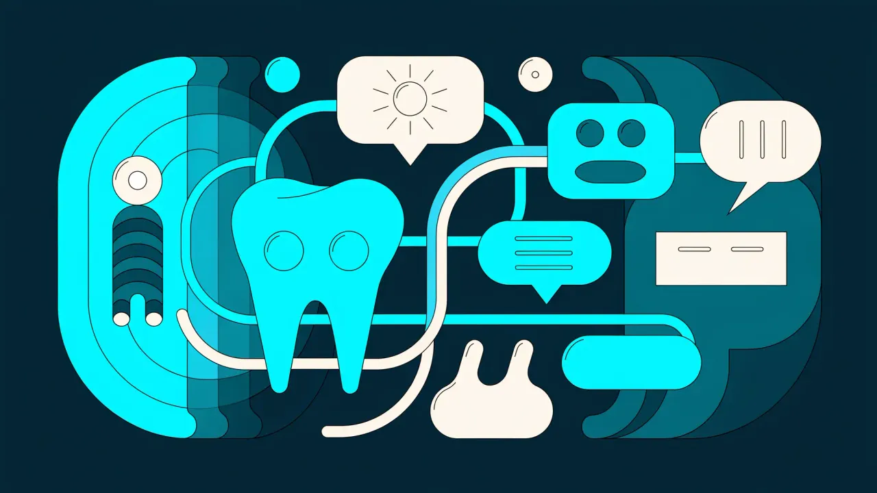 Abstract illustration representing Patient Communication & Teledentistry