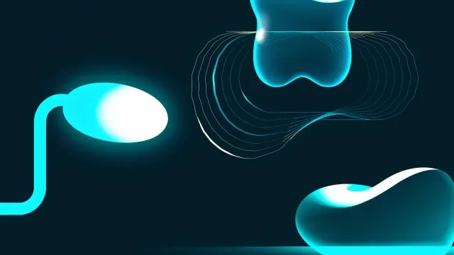 Illustration of the digital dentistry workflow from scan to restoration